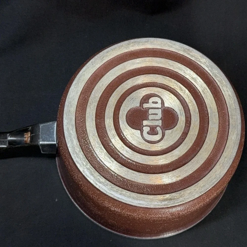 Vintage Club 2 Qt Saucepan With‎ Lid Brown Aluminum Gas Electric Cookware 7in